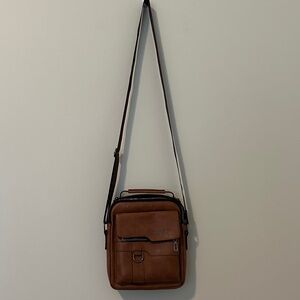 Weixier Classic Brown Leather Messenger Bag